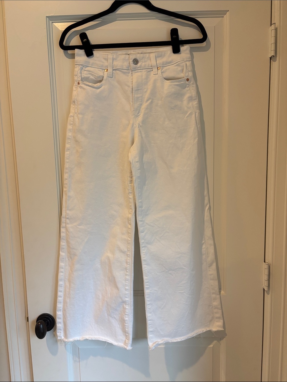PAIGE White High-Rise Wide-Leg Jeans